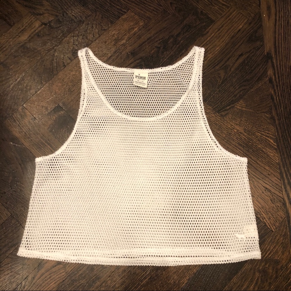 Victoria’s Secret PINK Mesh Tank Top in White